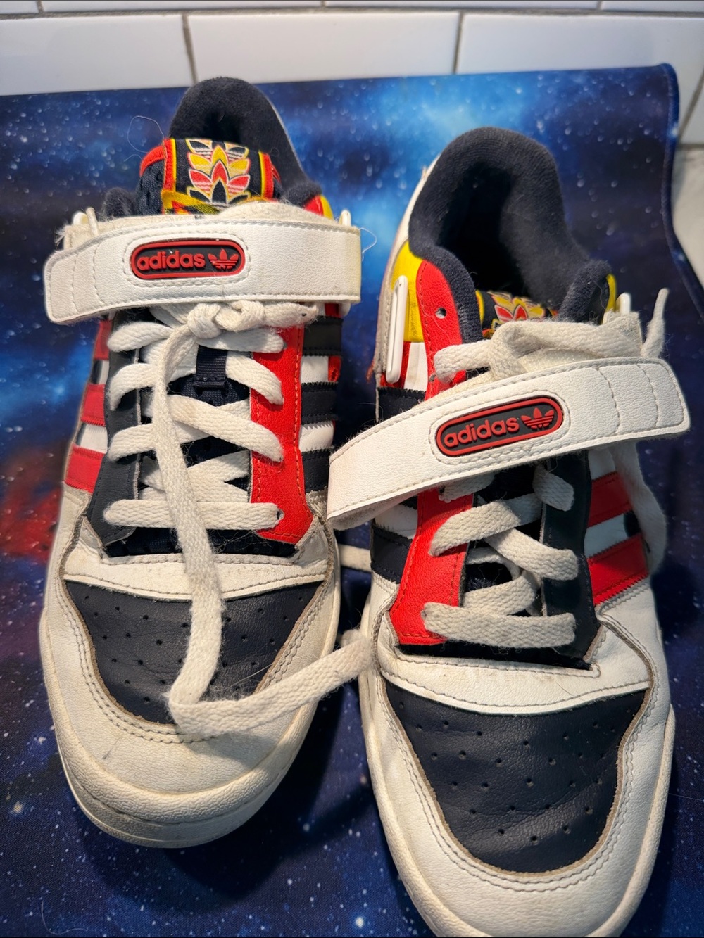 adidas Kids Navy, Red, White & Yellow Low-Top Sneakers